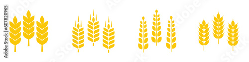 Outline wheat icon or wheat symbol. Barley spike or corn ear. Bakery, bread or agriculture logo concept. Line grain sign. Vector illustration. Vector Graphic. EPS 10