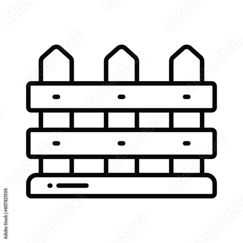 Get hold this amazing icon of fence in editable style, wooden buried