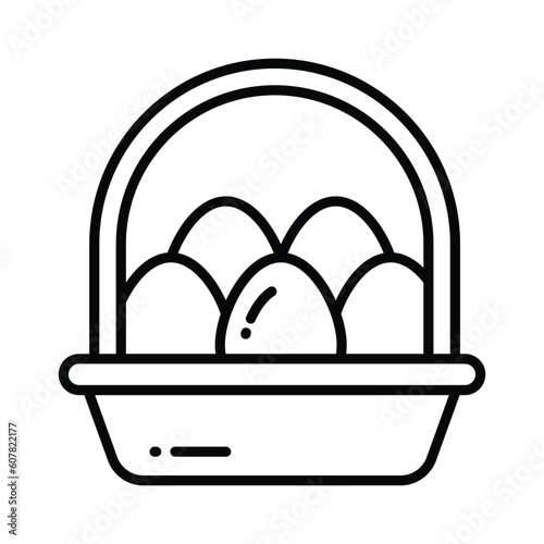 Check this amazing vector of eggs basket in modern style, ready to use icon