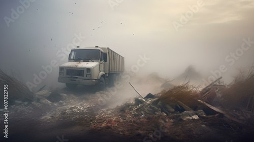 Construction Forest Damage Abandoned Mystic Foggy Atmosphere - Save the planet