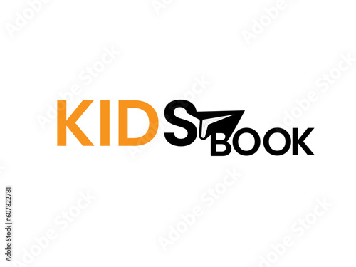  kids books icon sign icon or logo design with letter typography vector image illustration.