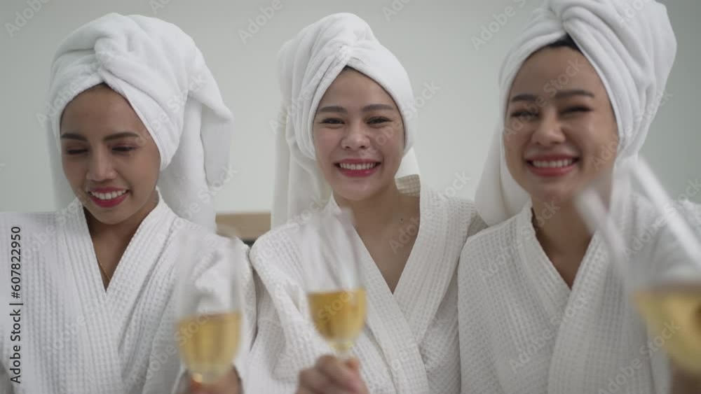 Pretty women spend time at resort and spa hotel. Pretty women spend time at resort and spa hotel.