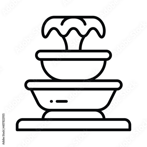 Check this amazing icon of fountain in modern style, garden water spring decoration