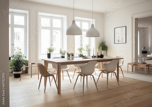 Modern Contemporary Dining Room Interior Generative AI