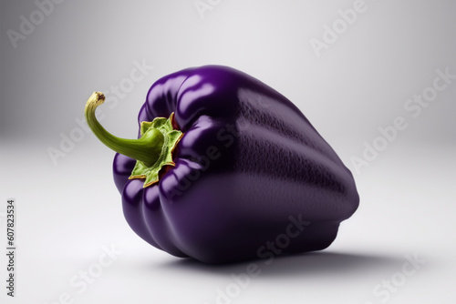 purple bell pepper on white background. created with generative AI photo