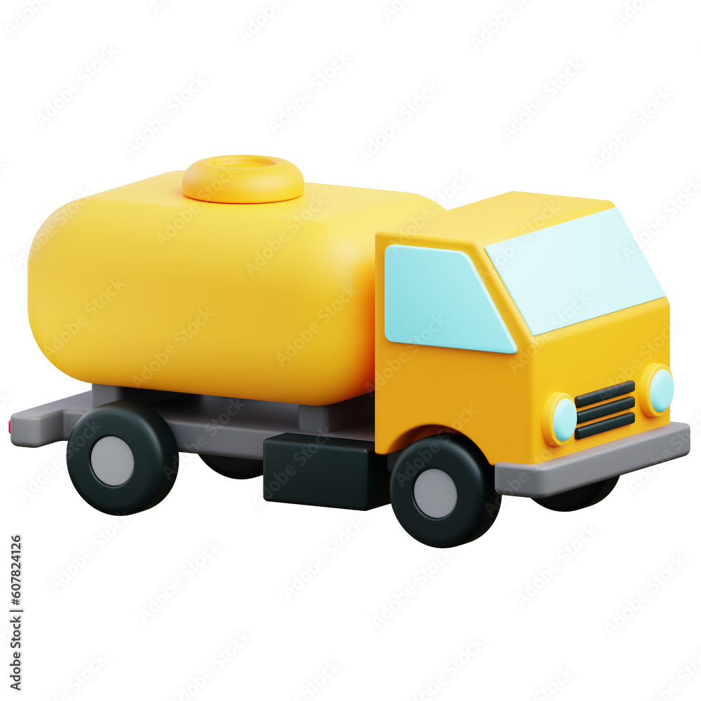 Naklejka premium 3d tanker truck illustration with transparent background