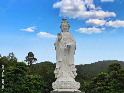 Tsz Shan Monastery religious tourism place. Tsz Shan Monastery is a large Buddhist temple located in Tung Tsz, Tai Po District, Hong Kong.