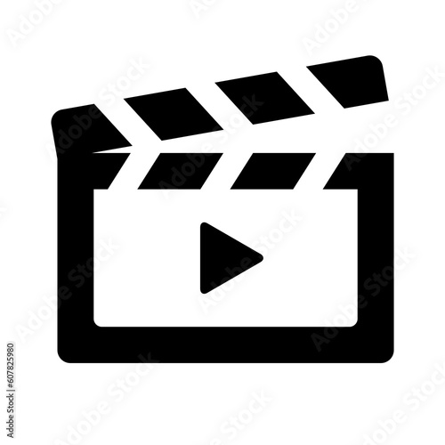 Movie clapper board icon. Flat vector illustration isolated on white