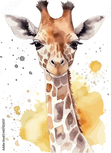 Adorable Cartoon Giraffe: Playful Safari Friend