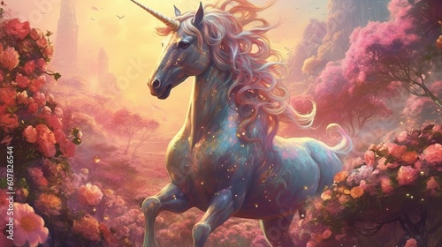 Foto Beautiful unicorn. Generative AI