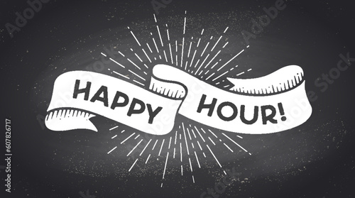 Konstfotografi Happy Hour, ribbon banner