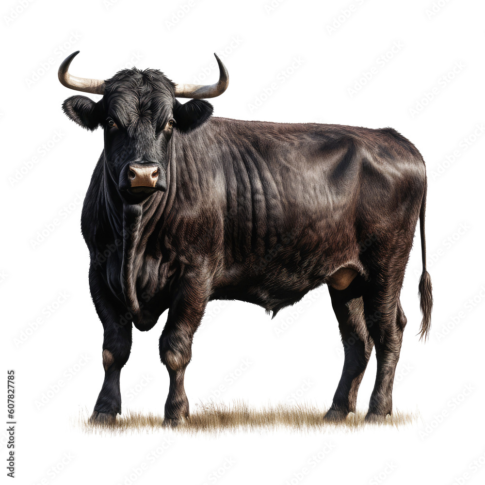 German Angus Bull standing isolated on white