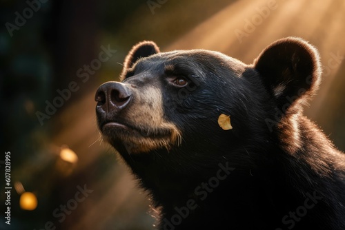 Sun Bear Illuminated by Sunlight photo