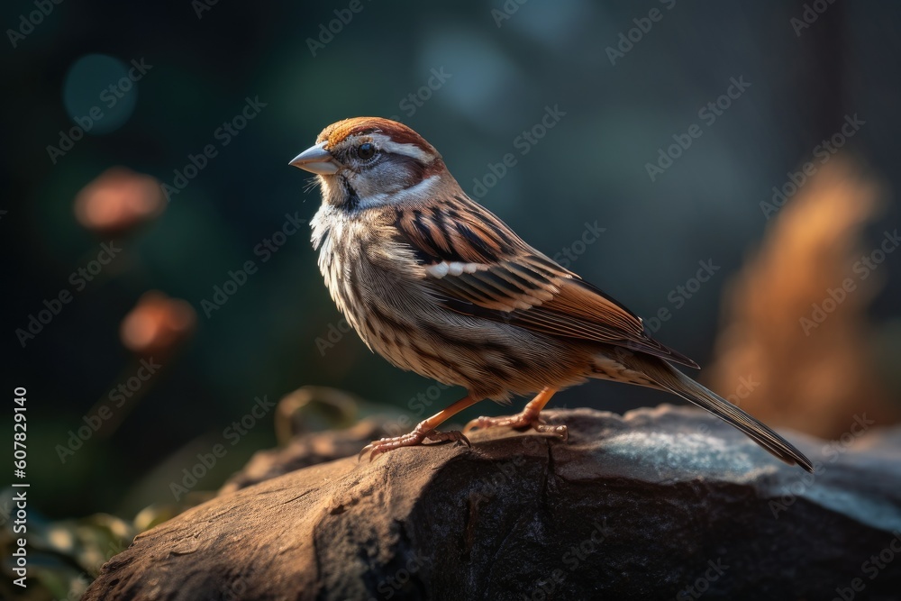 Fototapeta premium Sparrow Resting and Enjoying its Surroundings
