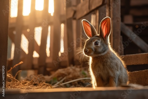 Playful Rabbit Enjoying Life on the Farm