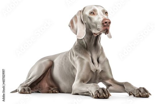 Weimaraner isolated on white background. Generated by AI.
