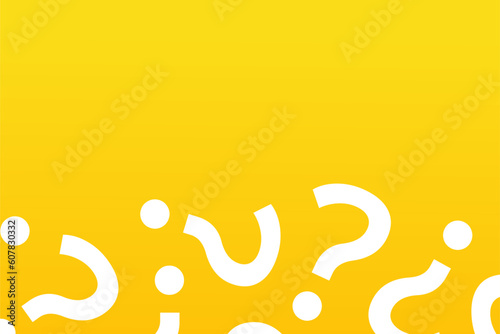 Question mark copy space background. Yellow quiz banner template.