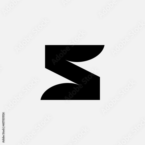 Black Letter S initial logo design inspiration for any purpose