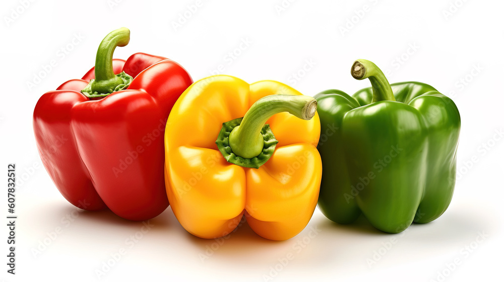 bell peppers isolated on white background