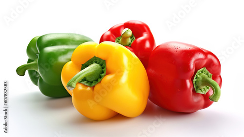 Canvas Print bell peppers isolated on white background