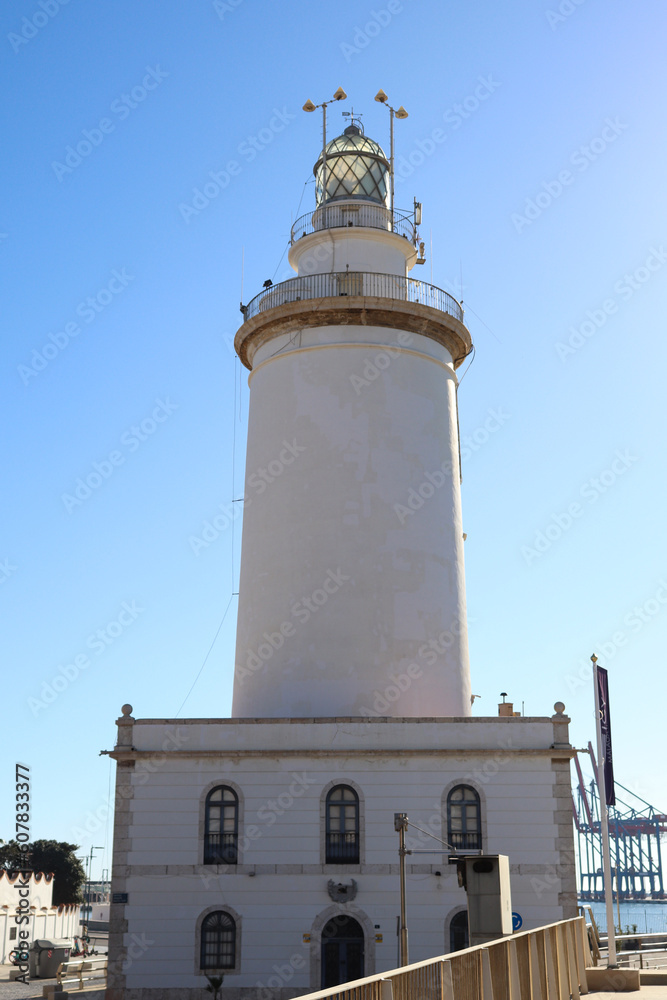 The Beautiful Lighthouse you can See at La Farola de Malaga, around the Malaga Port.
