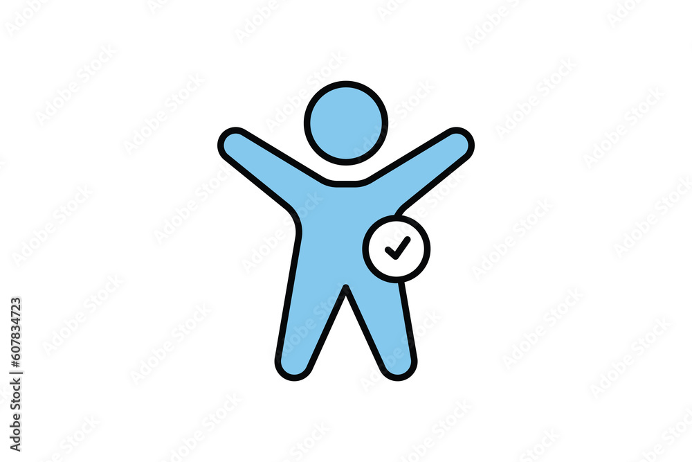 Wellness icon. People with check marks. icon related to healthy living. Two tone icon style design. Simple vector design editable. EPS 10 and SVG files Wellness icon. People with check marks. icon related to healthy living. Two tone icon style design. Simple vector design editable. EPS 10 and SVG files