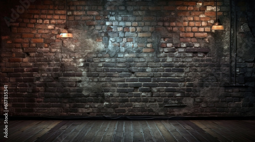 dark room brick wall grunge texture background. (2)