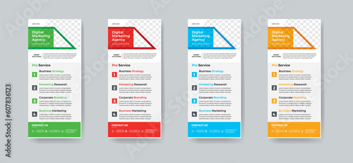 Modern Creative Corporate Business DL Flyer Leaflet Template Sample Unique Concept, Creative Business Rack Card Vector Design Layout for Advertisement, Promotion