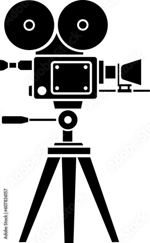 映画用フィルムカメラのアイコンイラスト