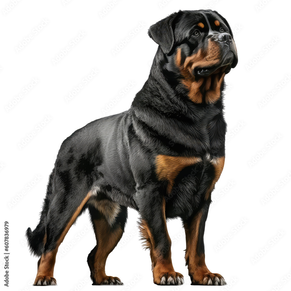 Fototapeta premium Rottweiler standing isolated on white