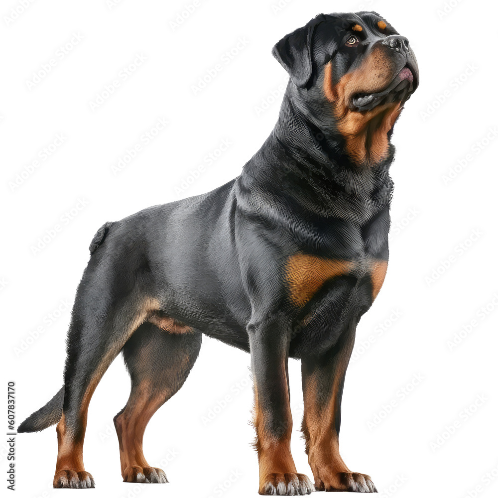 Rottweiler standing isolated on white