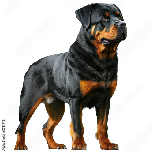 Rottweiler standing isolated on white