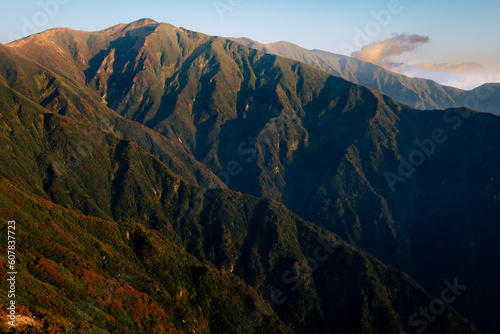mountains in the morning