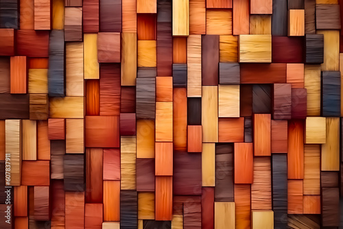 seamless wooden bricks texture background in different colors 