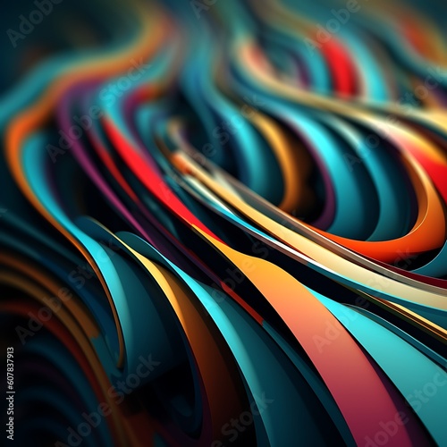 colorful 3d abstract background Created with Generative AI