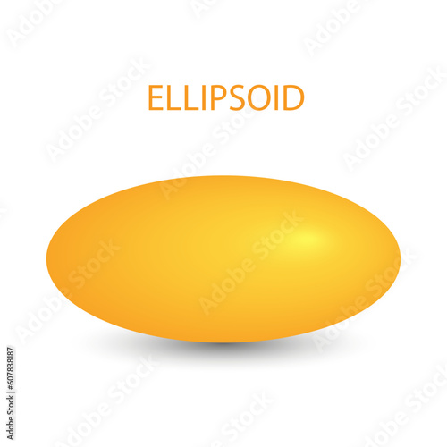 Photos Vector ellipsoid with gradients and shadow for game, icon, package design, logo, mobile, ui, web, education