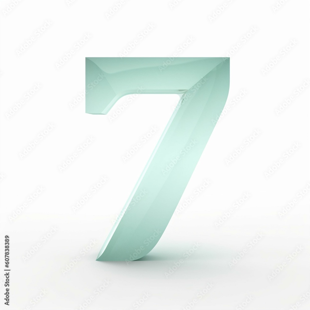 number 7 minimalistic style, isolated Generative AI number 7 minimalistic style, isolated Generative AI