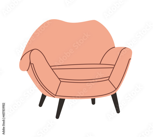 Armchair in trendy, modern style. Living room and patio furniture.