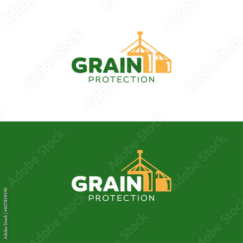 Grain protection silo vector logo design