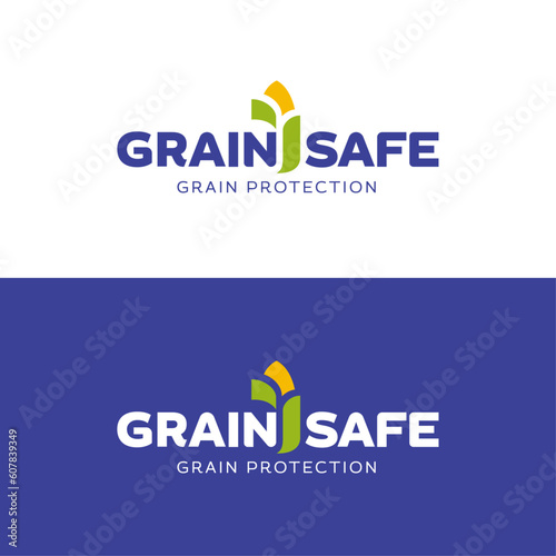 Grain safe corn icon logo design