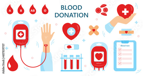 Blood donation set of elements