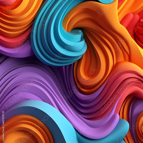 colorful 3d abstract background Created with Generative AI