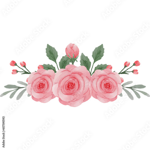 Flower pink rose  floral bouquet Clip art Element Transparent Background