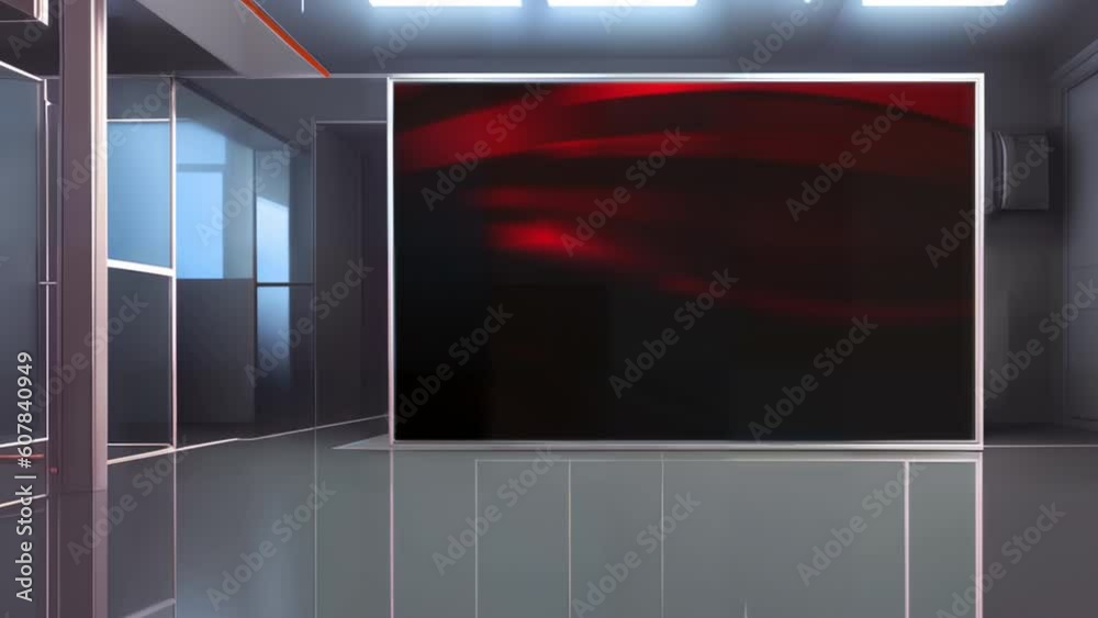 Innovative News Studio Environment: 3D Virtual TV On Wall Innovative News Studio Environment: 3D Virtual TV On Wall