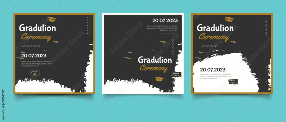 Flat design graduation template design