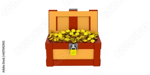 Treasure Chest Box, Render 3d Object