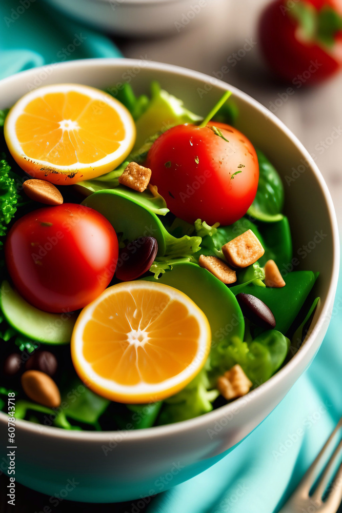 a photorealistic image of a delicious sala a photorealistic image of a delicious sala