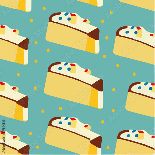 cute simple pound cake pattern, cartoon, minimal, decorate blankets, carpets, for kids, theme print design
