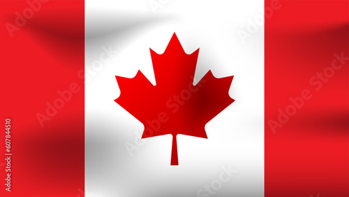 wavy canadian flag vector illustration in realistic style