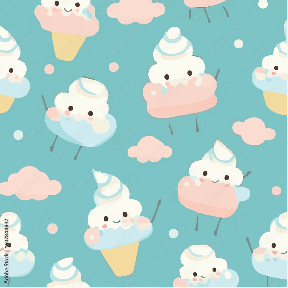 cute simple meringue pattern, cartoon, minimal, decorate blankets, carpets, for kids, theme print design
